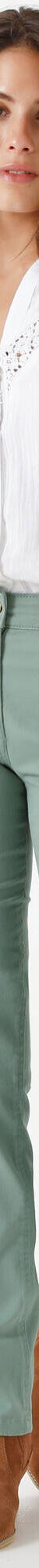 Pantalon droit stretch uni (vert grisé) Pantalon droit stretch uni (vert grisé)